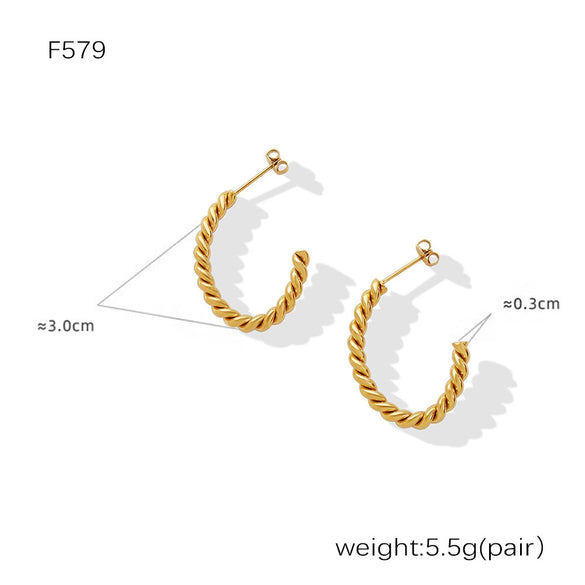 Wholesale 316L Stainless Steel Goldplated Geometric Cshaped And Ushape Earrings For Women