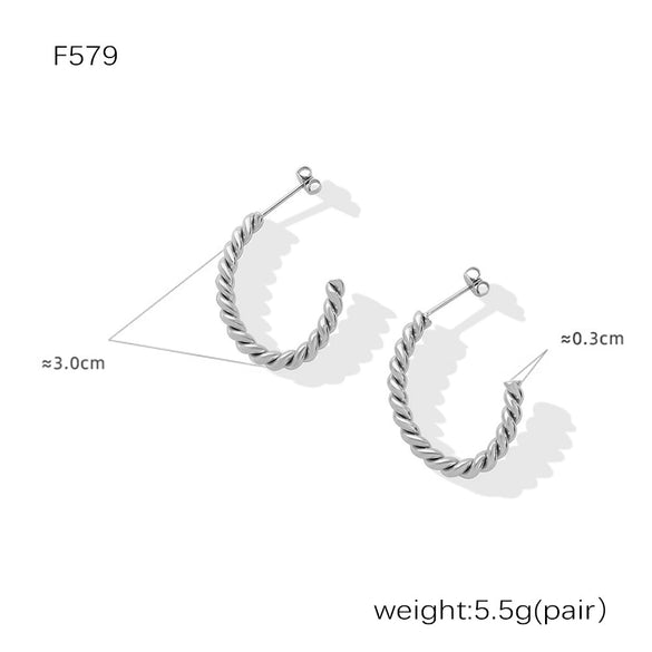 Wholesale 316L Stainless Steel Goldplated Geometric Cshaped And Ushape Earrings For Women
