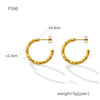Wholesale 316L Stainless Steel Goldplated Geometric Cshaped And Ushape Earrings For Women