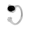 Wholesale 316L Stainless Steel Goldplated Geometric Inlaid Zircon And Shellfish Simple Unisex Ring