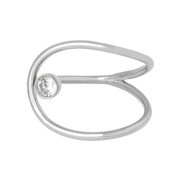 Wholesale 316L Stainless Steel Goldplated Geometric Inlaid Zircon And Shellfish Simple Unisex Ring