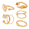 Wholesale 316L Stainless Steel Goldplated Geometric Inlaid Zircon And Shellfish Simple Unisex Ring