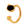 Wholesale 316L Stainless Steel Goldplated Geometric Inlaid Zircon And Shellfish Simple Unisex Ring