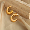 Wholesale Titanium Steel Goldplated Geometric Irregular Cshaped Earrings For Women