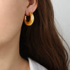 Wholesale Titanium Steel Goldplated Geometric Irregular Cshaped Earrings For Women