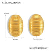Wholesale 316L Stainless Steel Goldplated Geometric Multilayer Line Texture Women's Earrings