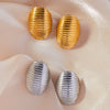 Wholesale 316L Stainless Steel Goldplated Geometric Multilayer Line Texture Women's Earrings