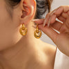 Wholesale 316L Stainless Steel Goldplated Geometric Semicircle Eardrop Earrings For Women