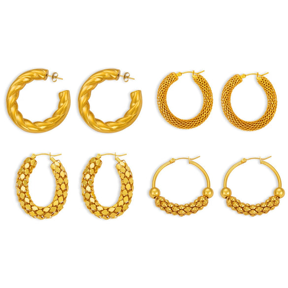 Wholesale 316L Stainless Steel Goldplated Geometric Ushape Earrings Jewelry Fashion Simple Niche Design