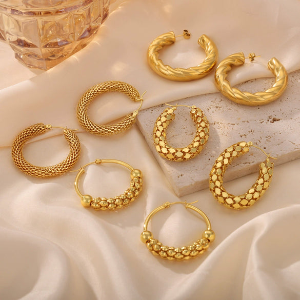 Wholesale 316L Stainless Steel Goldplated Geometric Ushape Earrings Jewelry Fashion Simple Niche Design