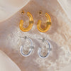 Wholesale 316L Stainless Steel Goldplated Geometric Ushaped Woven Twist Winding Design Women's Earrings