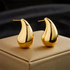 Wholesale Titanium Steel Goldplated Geometric Water Drop Earrings For Women