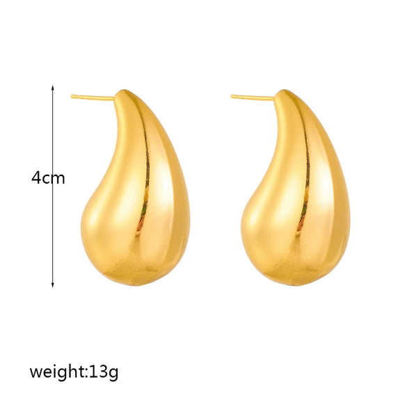Wholesale Titanium Steel Goldplated Geometric Water Drop Earrings For Women
