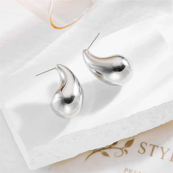 Wholesale Titanium Steel Goldplated Geometric Water Drop Earrings For Women