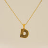 Wholesale Titanium Steel Goldplated Jewelry With Bark Pattern And English Letter Pendant Necklace Fashion Style Unisex