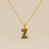Wholesale Titanium Steel Goldplated Jewelry With Bark Pattern And English Letter Pendant Necklace Fashion Style Unisex
