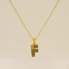 Wholesale Titanium Steel Goldplated Jewelry With Bark Pattern And English Letter Pendant Necklace Fashion Style Unisex