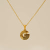 Wholesale Titanium Steel Goldplated Jewelry With Bark Pattern And English Letter Pendant Necklace Fashion Style Unisex