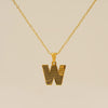 Wholesale Titanium Steel Goldplated Jewelry With Bark Pattern And English Letter Pendant Necklace Fashion Style Unisex