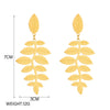 Wholesale Titanium Steel Goldplated Leaf Earrings Retro Elegant And Creative Design