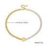 Wholesale Titanium Steel Goldplated Necklace With Rhinestone Chain Irregular Stitching Round Shape And Printed Pattern For Women