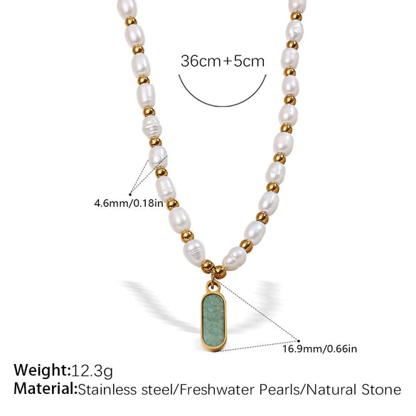 Wholesale 316L Stainless Steel Goldplated Pendant Necklace With Freshwater Pearl For Women Fashion Style