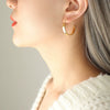 Wholesale 316L Stainless Steel Goldplated Plain Hoop Earrings Geometric Style For Women
