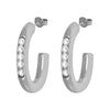 Wholesale 316L Stainless Steel Goldplated Ushape Imitation Pearl Inlaid Women's Retro Style Earrings