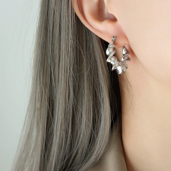 Wholesale 316L Stainless Steel Goldplated Ushape Personality Earrings