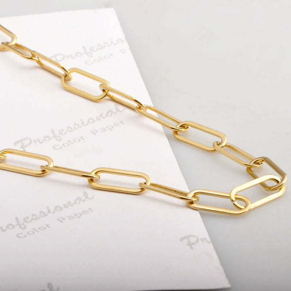 Wholesale Titanium Steel Goldplated Wave Patterned Unisex Stacked Clavicle Necklace