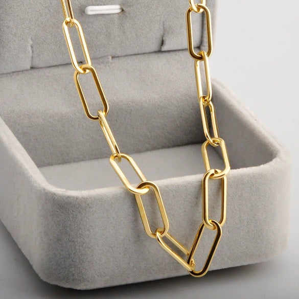 Wholesale Titanium Steel Goldplated Wave Patterned Unisex Stacked Clavicle Necklace