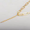 Wholesale Titanium Steel Goldplated Wave Patterned Unisex Stacked Clavicle Necklace