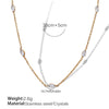 Wholesale 316L Stainless Steel Goldplated Women's Fashion Necklace With Crystal Stone