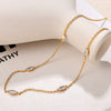 Wholesale 316L Stainless Steel Goldplated Women's Fashion Necklace With Crystal Stone