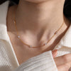 Wholesale 316L Stainless Steel Goldplated Women's Fashion Necklace With Crystal Stone