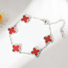 Wholesale Titanium Steel Handmade Fourleaf Clover And Flower Style Women's Jewelry Necklace Earrings Bracelet