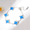 Wholesale Titanium Steel Handmade Fourleaf Clover And Flower Style Women's Jewelry Necklace Earrings Bracelet