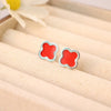Wholesale Titanium Steel Handmade Fourleaf Clover And Flower Style Women's Jewelry Necklace Earrings Bracelet