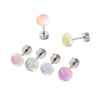 Wholesale Titanium Steel Handmade Geometric Sweet Women's Imitation Moonstone Screw Earrings