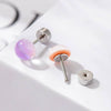 Wholesale Titanium Steel Handmade Geometric Sweet Women's Imitation Moonstone Screw Earrings