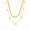 Wholesale 316L Stainless Steel Heart Clavicle Necklace With Electroplating Hiphop Style