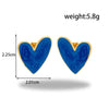 Wholesale Titanium Steel Heart Cshaped Light Luxury Earrings With Diamond Oil Painting Pattern And Electroplating Process For Women