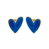 Wholesale Titanium Steel Heart Cshaped Light Luxury Earrings With Diamond Oil Painting Pattern And Electroplating Process For Women