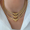 Wholesale Titanium Steel Heart Drop Shape Cuban Chain Necklace With 18K Real Gold Electroplated Light Luxury Hip Hop Style