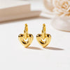 Wholesale Titanium Steel Heart Geometric Earrings For Women With Electroplating Processing