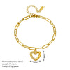 Wholesale Titanium Steel Heart Geometric Minimalist Women's Bracelet With Diamond