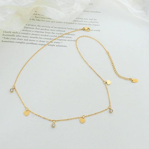 Wholesale 316L Stainless Steel Heart Geometric Pendant Necklace Electroplated Light Luxury Fashion Jewelry For Women