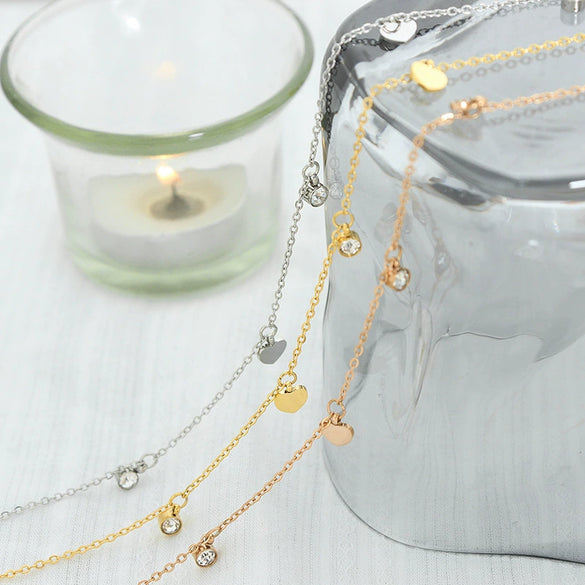 Wholesale 316L Stainless Steel Heart Geometric Pendant Necklace Electroplated Light Luxury Fashion Jewelry For Women