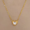Wholesale Titanium Steel Heart Geometric Style Electroplated Necklace