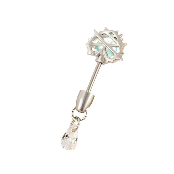 Wholesale Titanium Steel Heart Pattern Personality Cartilage Earrings With Zircon For Women